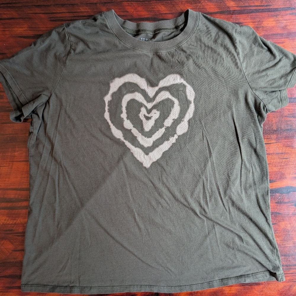 Torrid Size 0 Olive Heart Classic Graphic Tee
